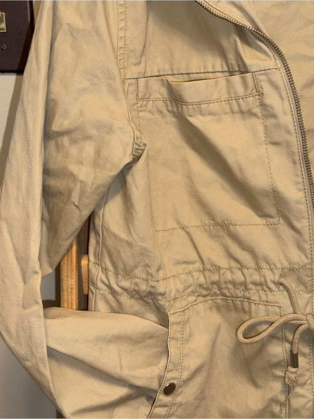 Old Navy Beige Drawstring Utility Jacket - Picture 7 of 12